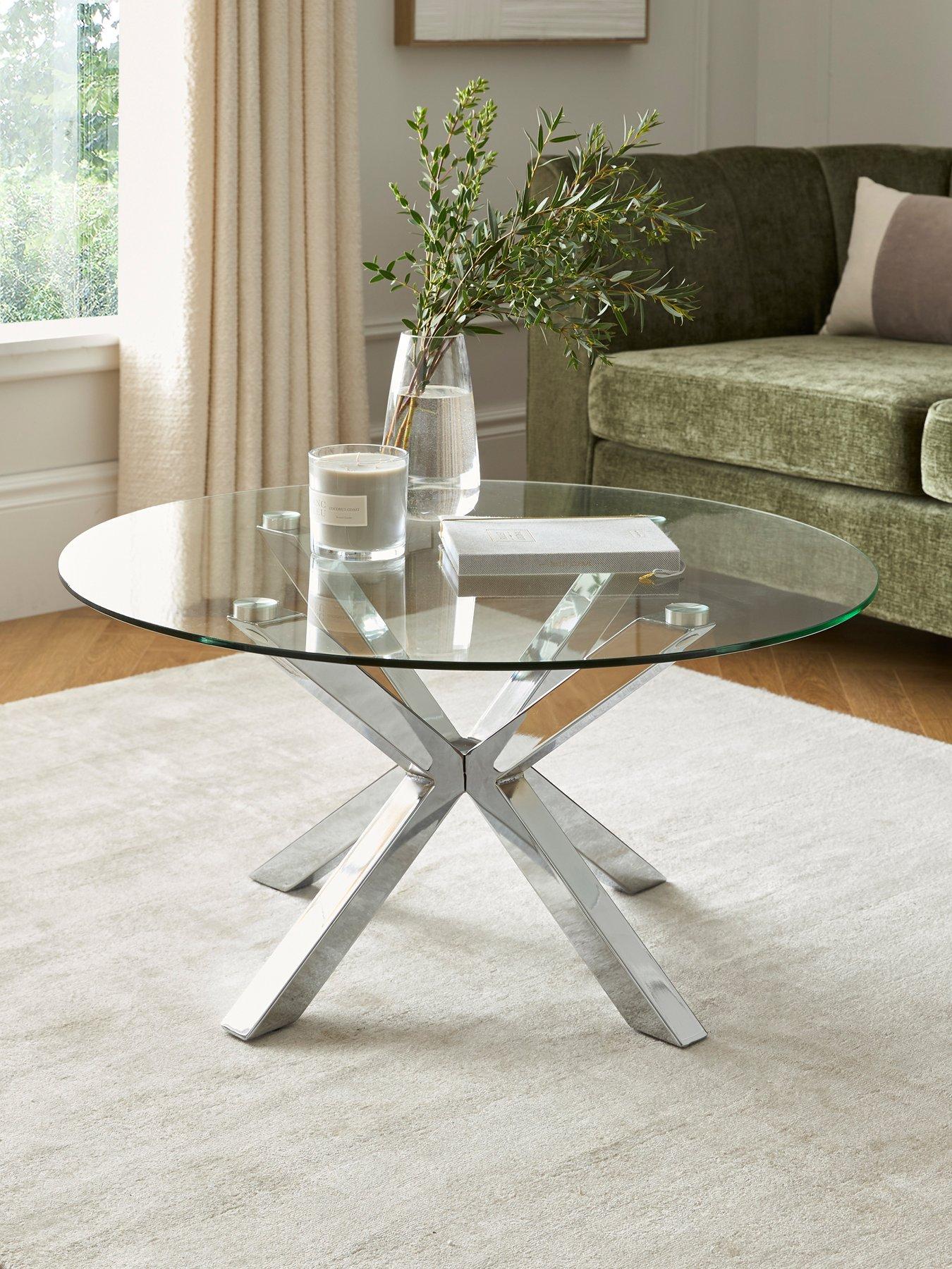Very Home Chopstick Glass and Chrome Coffee Table