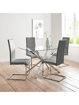 Very  Chopstick 130 Cm Dining Table + 4 Jet Chairs