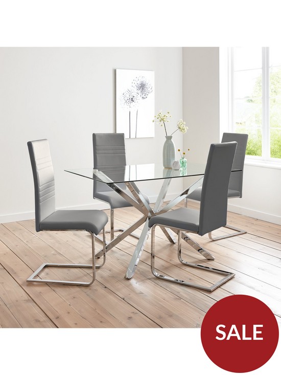 front image of very-home-chopstick-130-cm-dining-table-4-jet-chairs