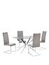  image of very-home-chopstick-130-cm-dining-table-4-jet-chairs