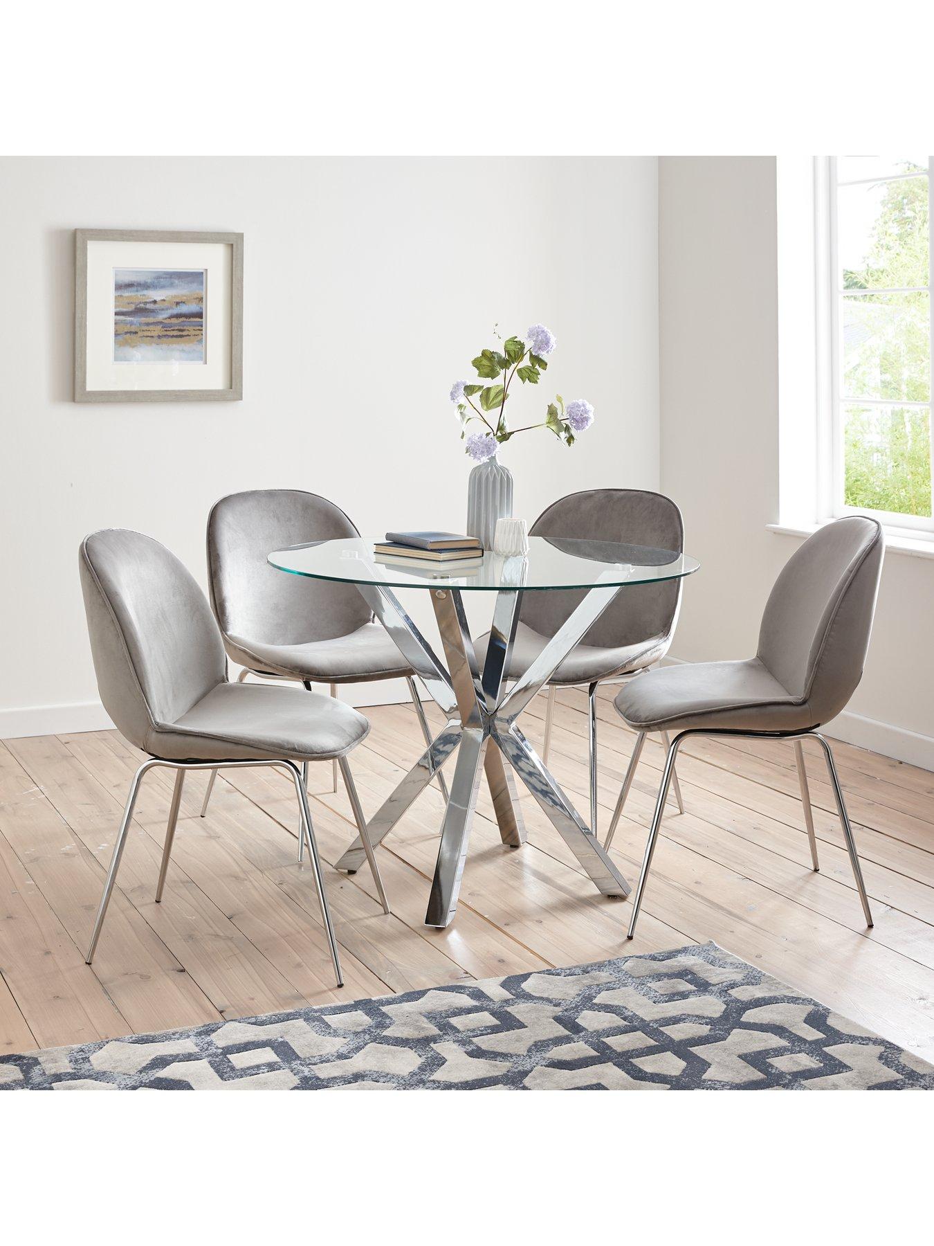 stillFront image of very-home-chopstick-100-cm-glass-top-round-dining-table-4-penny-velvet-chairs