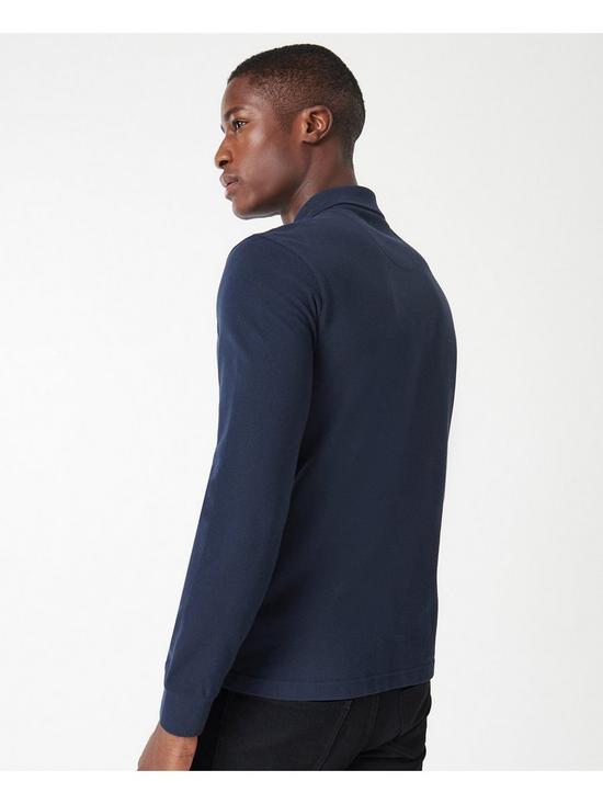 stillFront image of barbour-international-long-sleeve-polo-shirt-navy