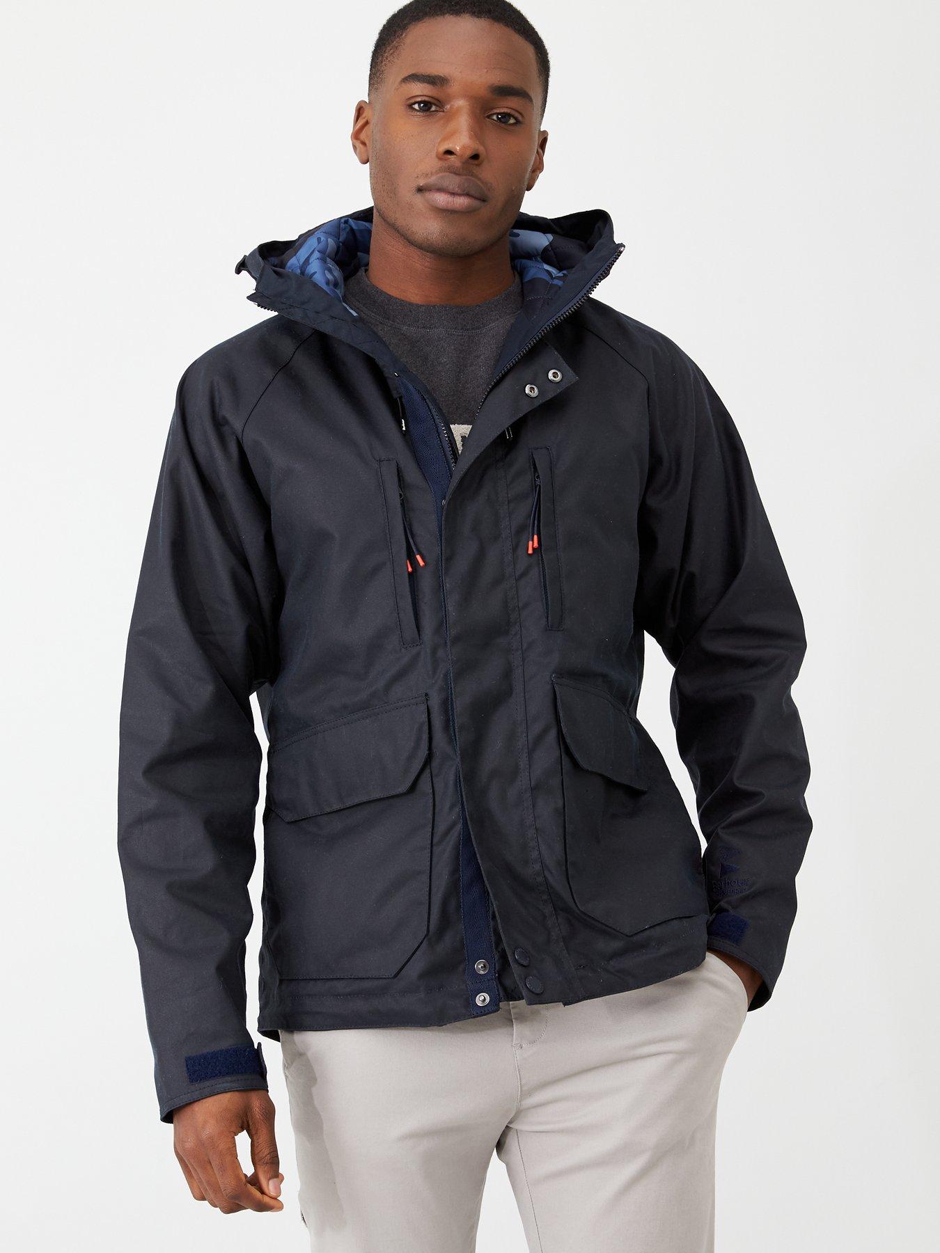 hooded wax jacket mens