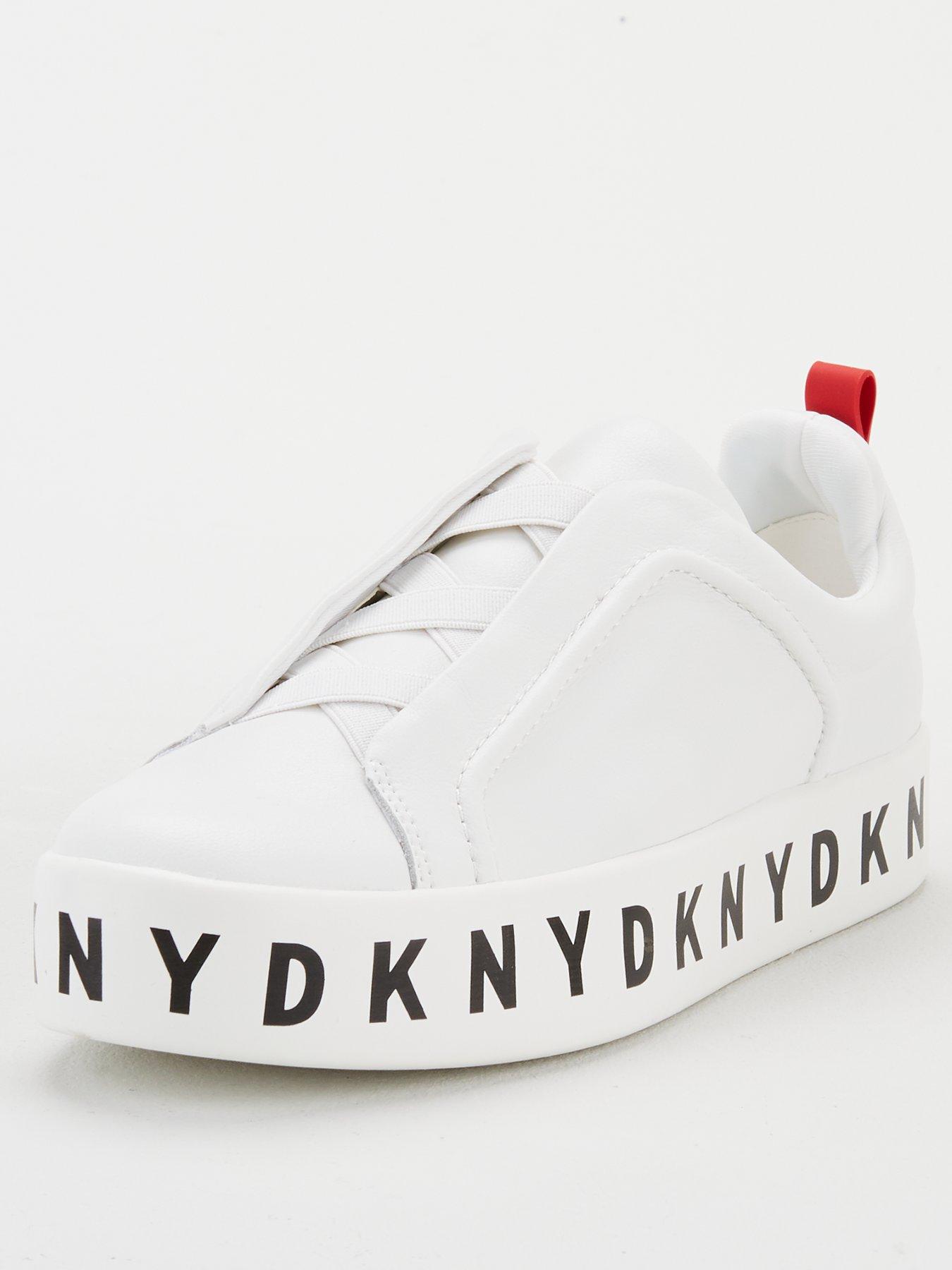 dkny platform logo slip on trainer