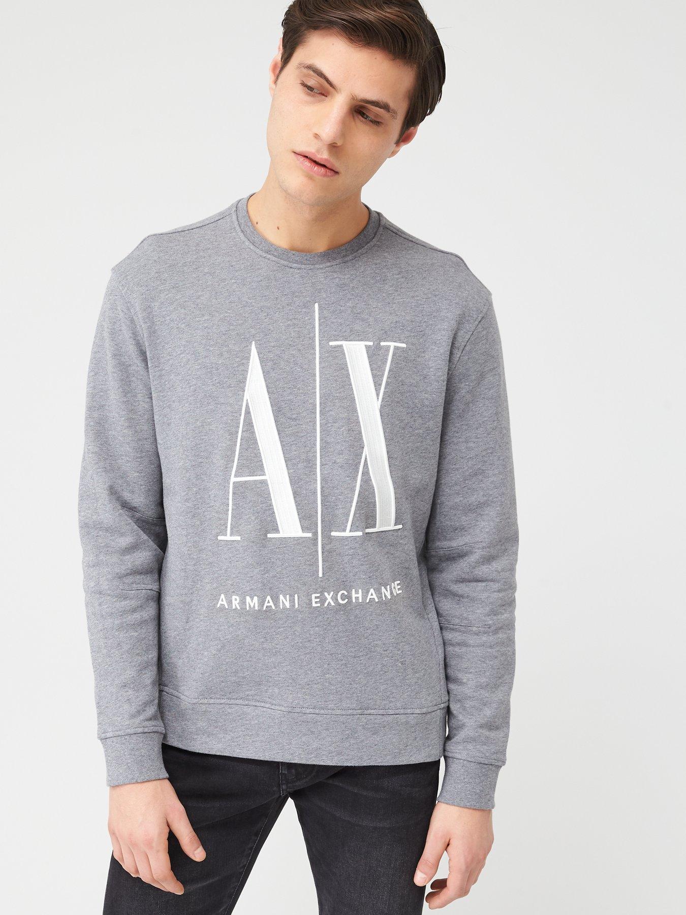 Armani Exchange Icon AX Logo Sweatshirt - Grey 