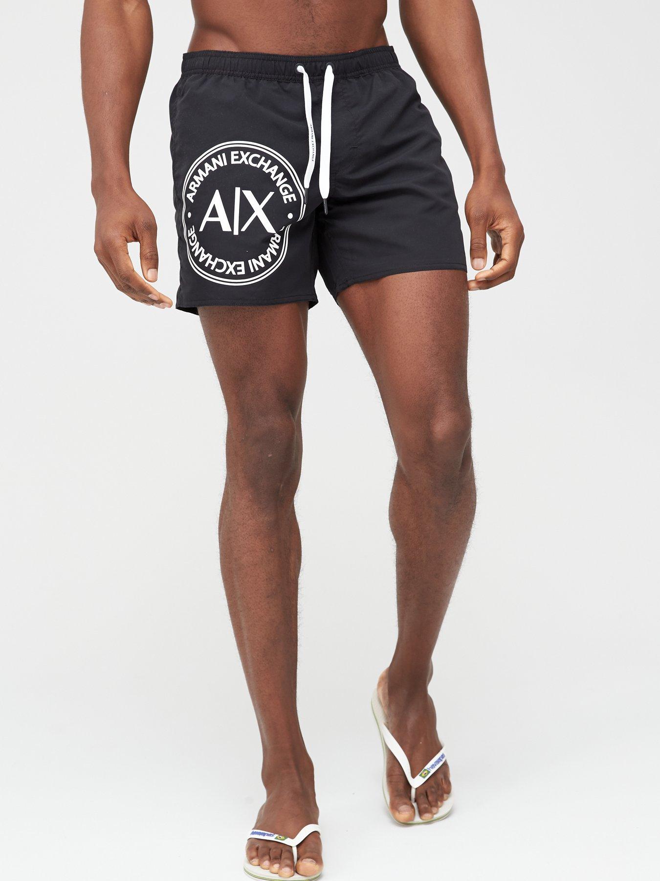 black armani swim shorts