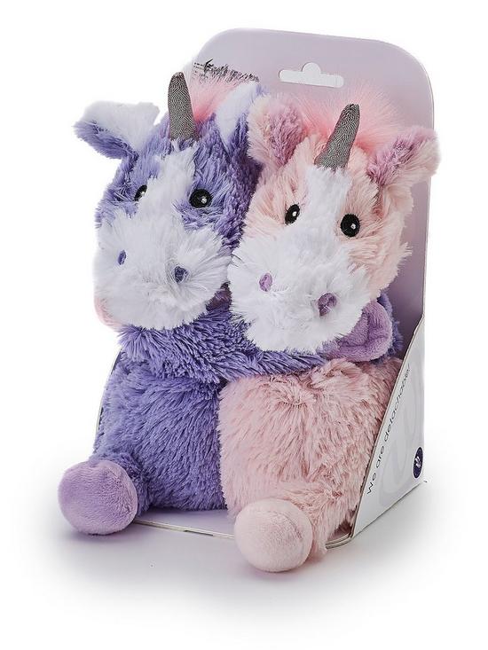stillFront image of warmiesreg-9-warm-hugs-fully-heatable-cuddly-toy-scented-nbspwith-french-lavender-unicorns