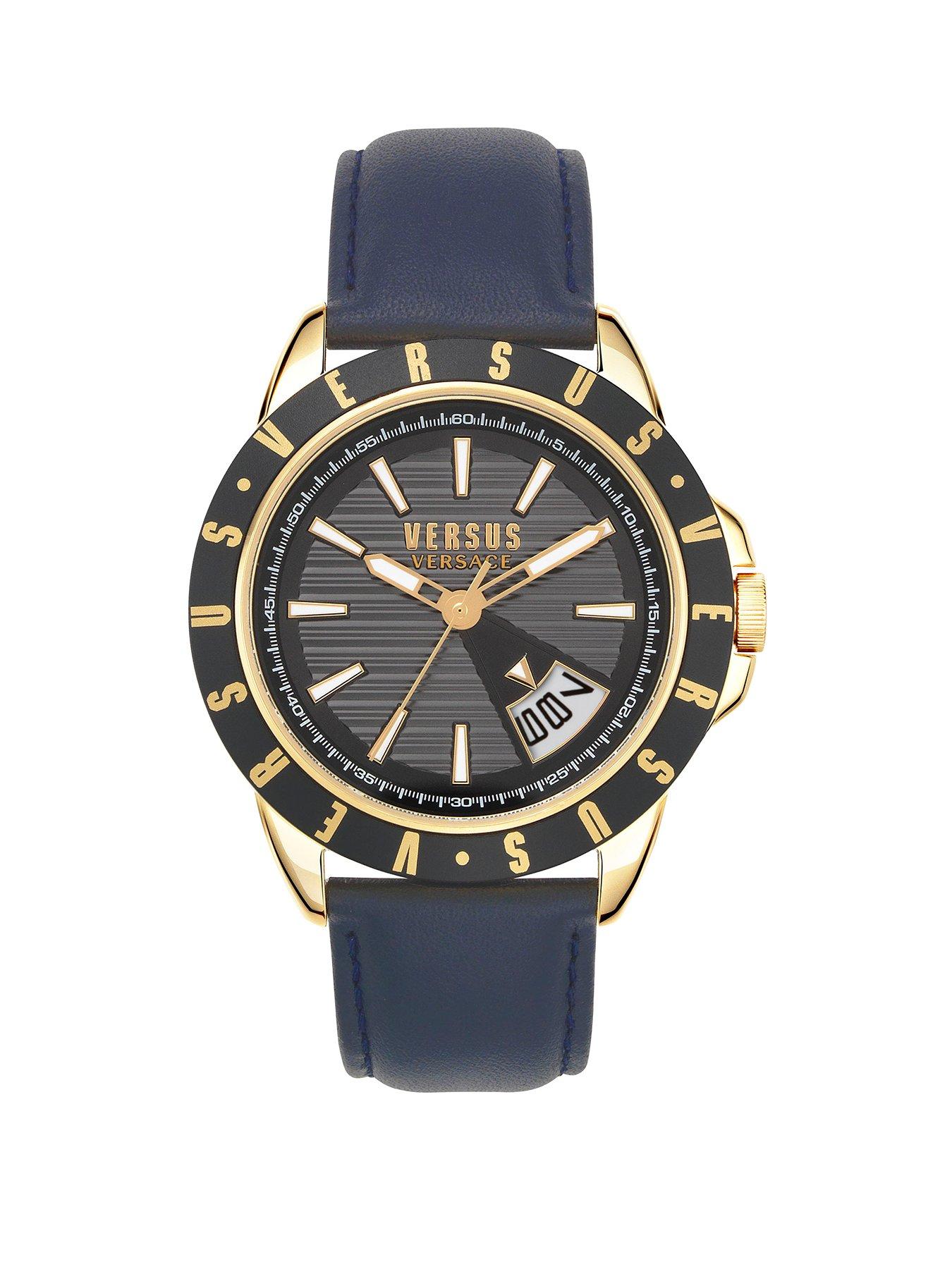 Versus Versace Versus Versace Black And Gold Detail Daydate Dial