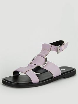 V by Very V By Very Hippo Leather Square Toe Metal Ring Sandal - Lilac Picture