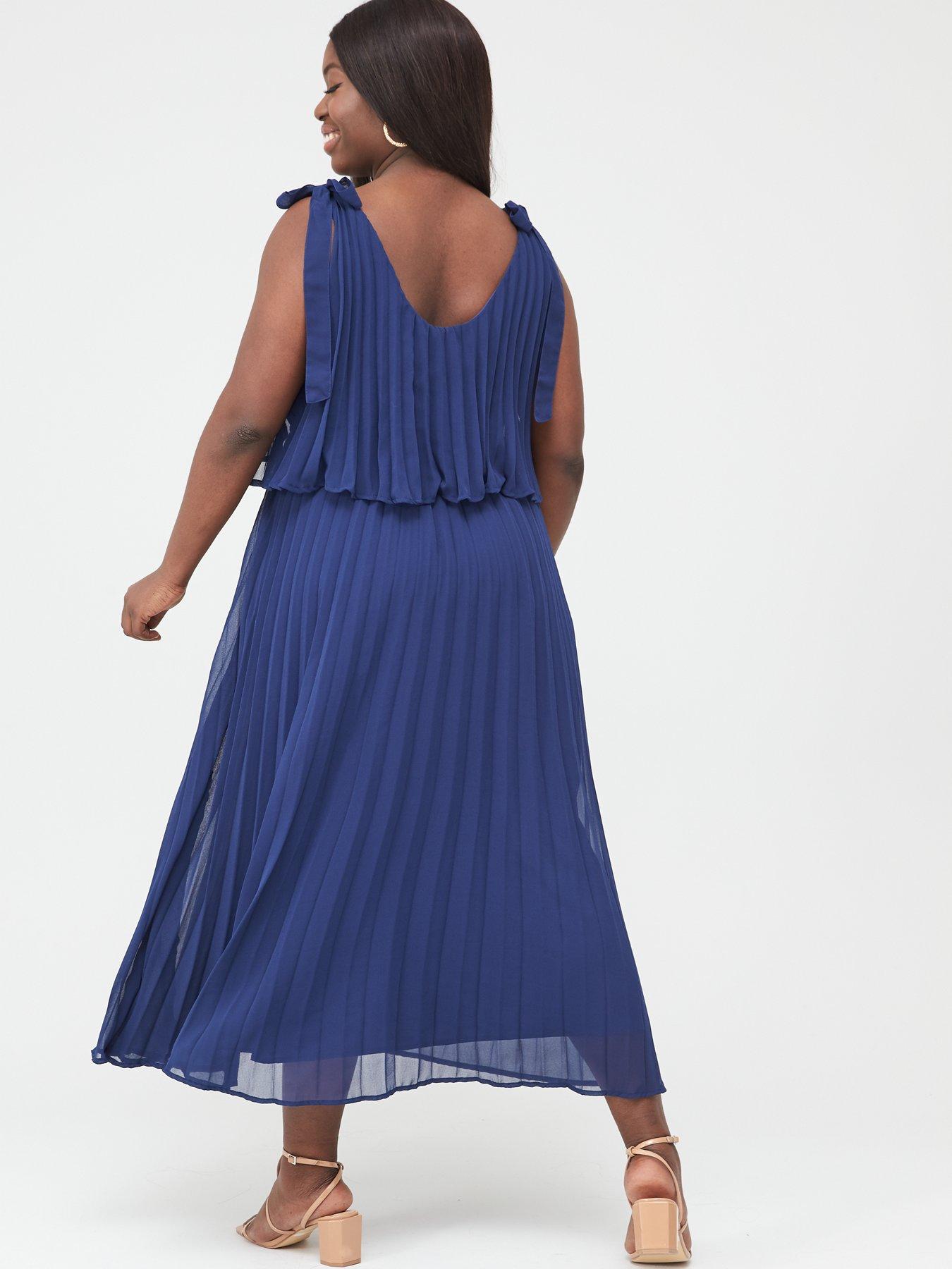 tiered pleated midi dress