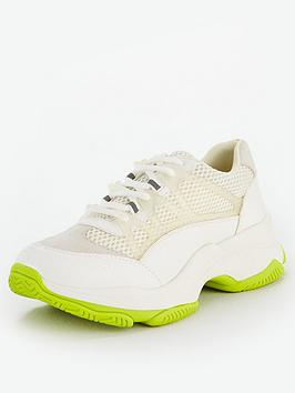 V by Very V By Very Adah Chunky Trainer With Neon Sole - White Picture