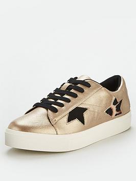 V by Very V By Very Andy Star Trainers - Gold Picture
