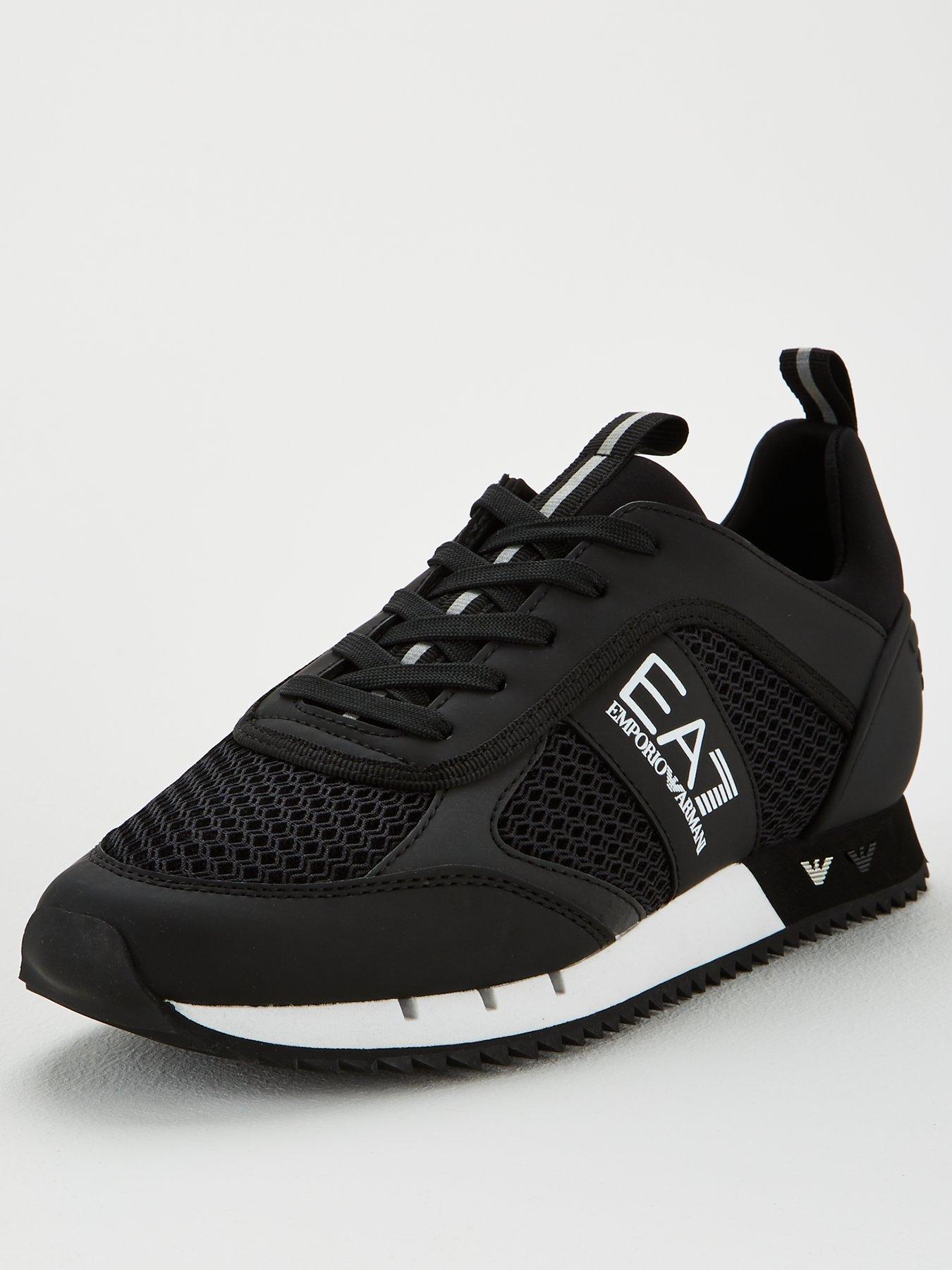 Image 1 of 6 of EA7 Emporio Armani Black &amp; White Laces Trainers - Black/White