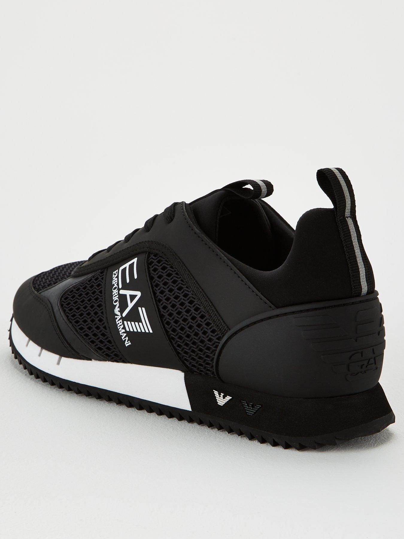 Image 2 of 6 of EA7 Emporio Armani Black &amp; White Laces Trainers - Black/White