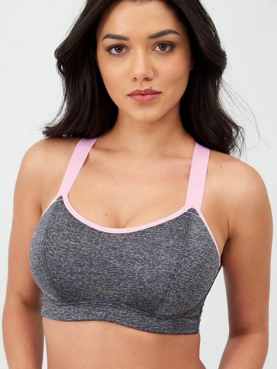 front image of pour-moi-energy-underwired-lightly-padded-convertible-sports-bra-greypink
