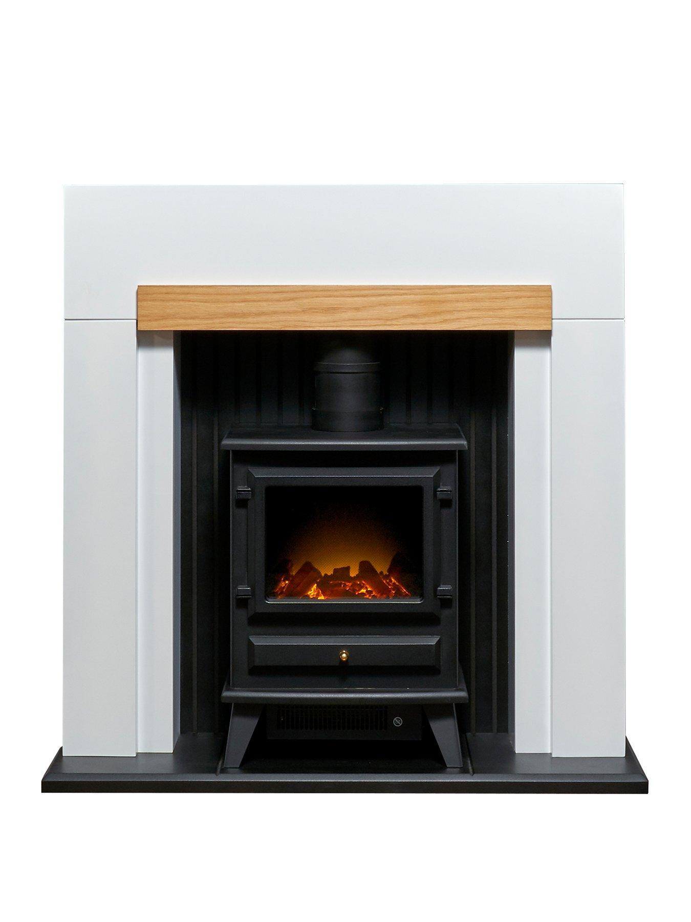 Adam Fire Surrounds Adam Salzburg Stove Suite In Pure White Oak