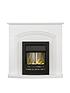  image of adam-fires-fireplaces-truro-white-fireplace-with-helios-black-electric-fire