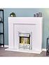  image of adam-fires-fireplaces-miami-white-fireplace-with-helios-brushed-steel-electric-fire