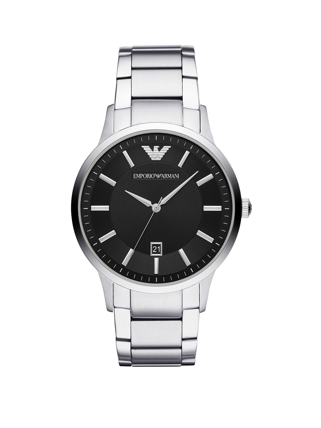 armani black dial watch