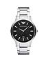  image of emporio-armani-black-dial-stainless-steel-bracelet-mens-watch