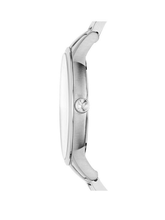 stillFront image of emporio-armani-black-dial-stainless-steel-bracelet-mens-watch