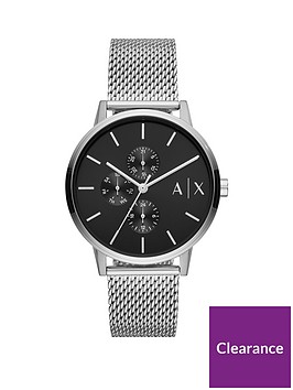 armani-exchange-armani-exchange-black-textured-dial-stainless-steel-mesh-strap-watch