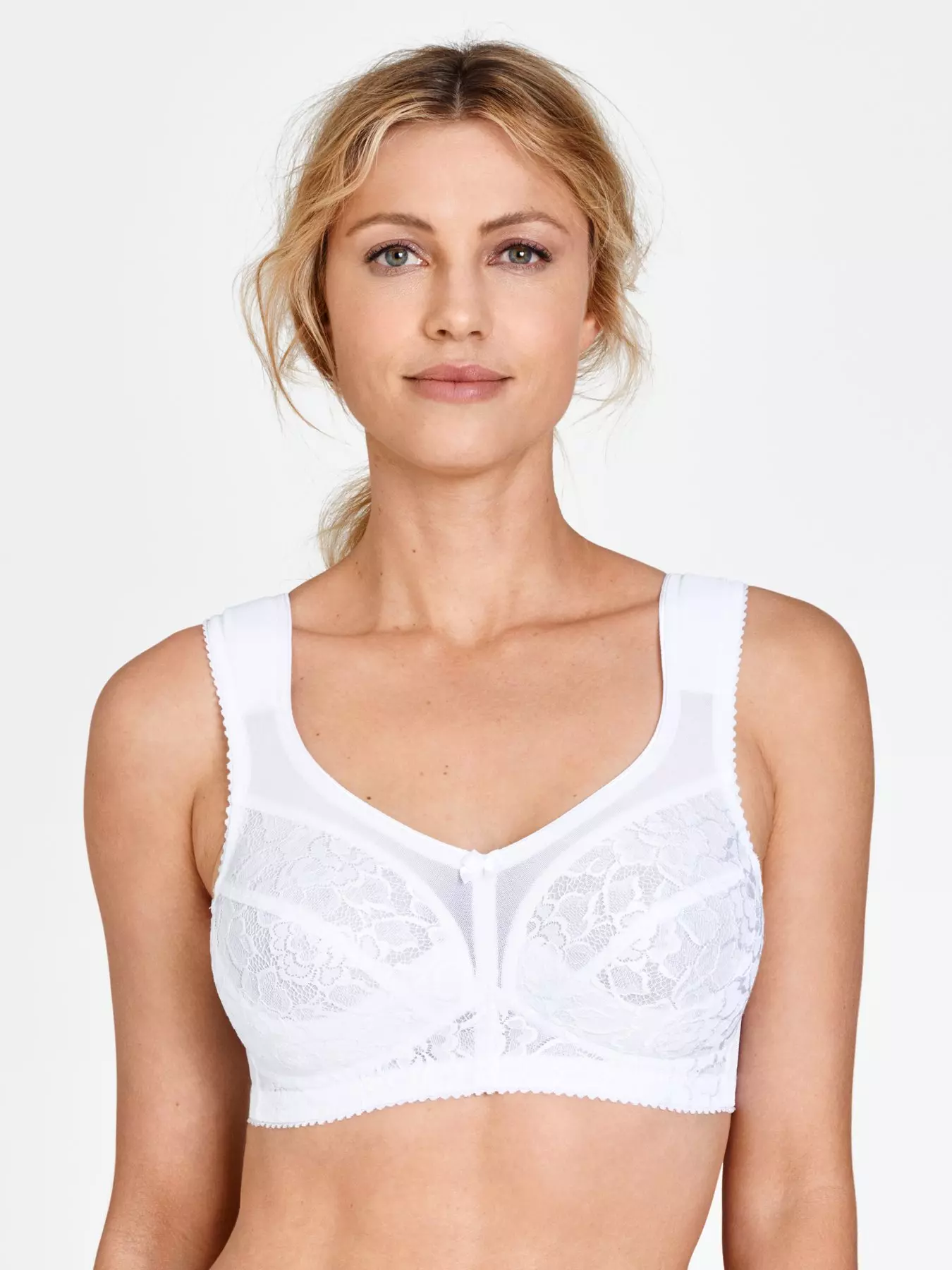 Lovely lace bra without underwiring in cotton mix green Miss Mary Of Sweden