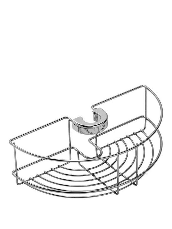 front image of croydex-easy-fit-shower-riser-rail-basket