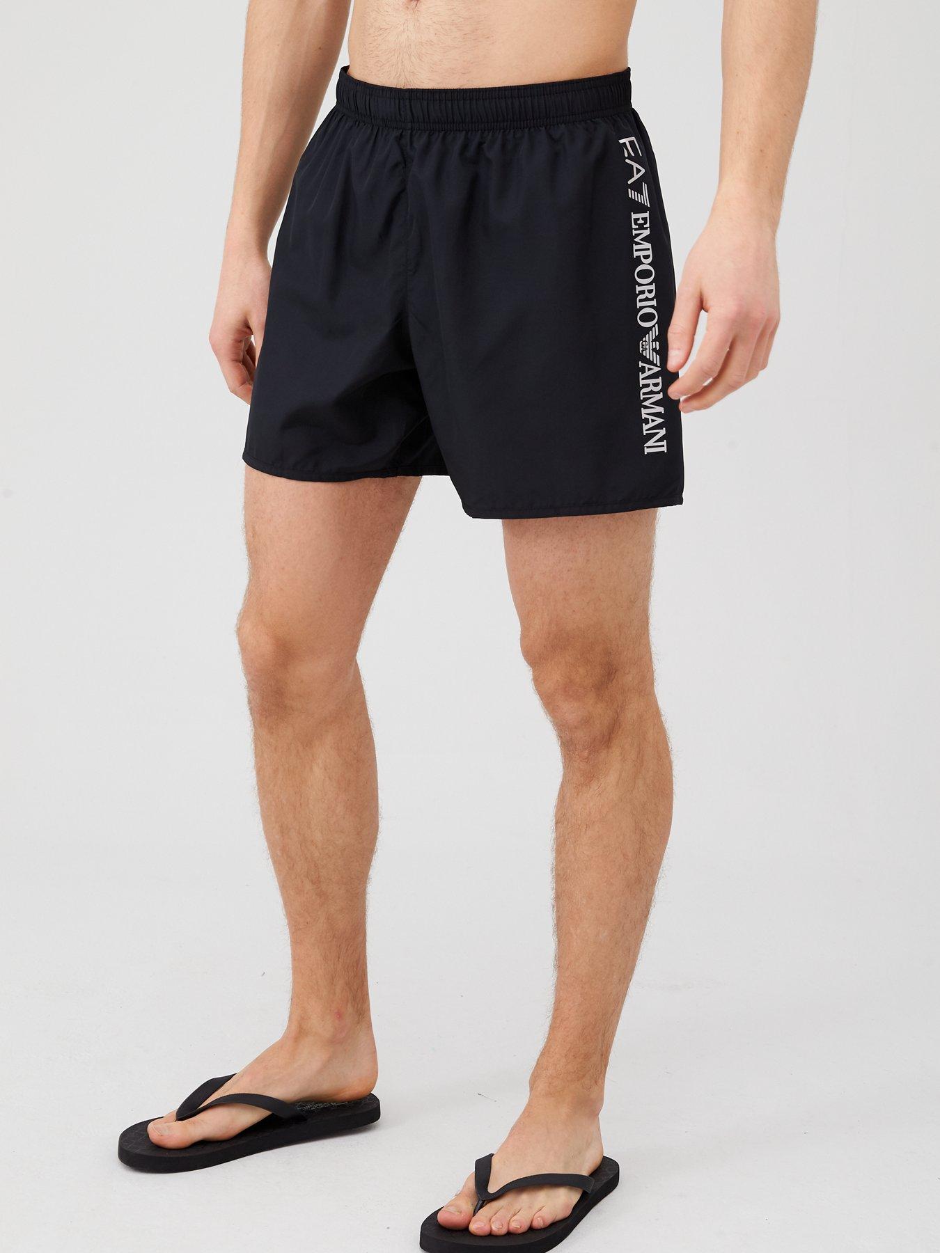 black armani swim shorts