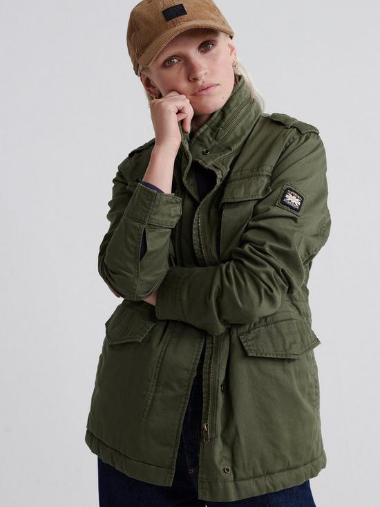 front image of superdry-amelia-rookie-icon-jacket-green