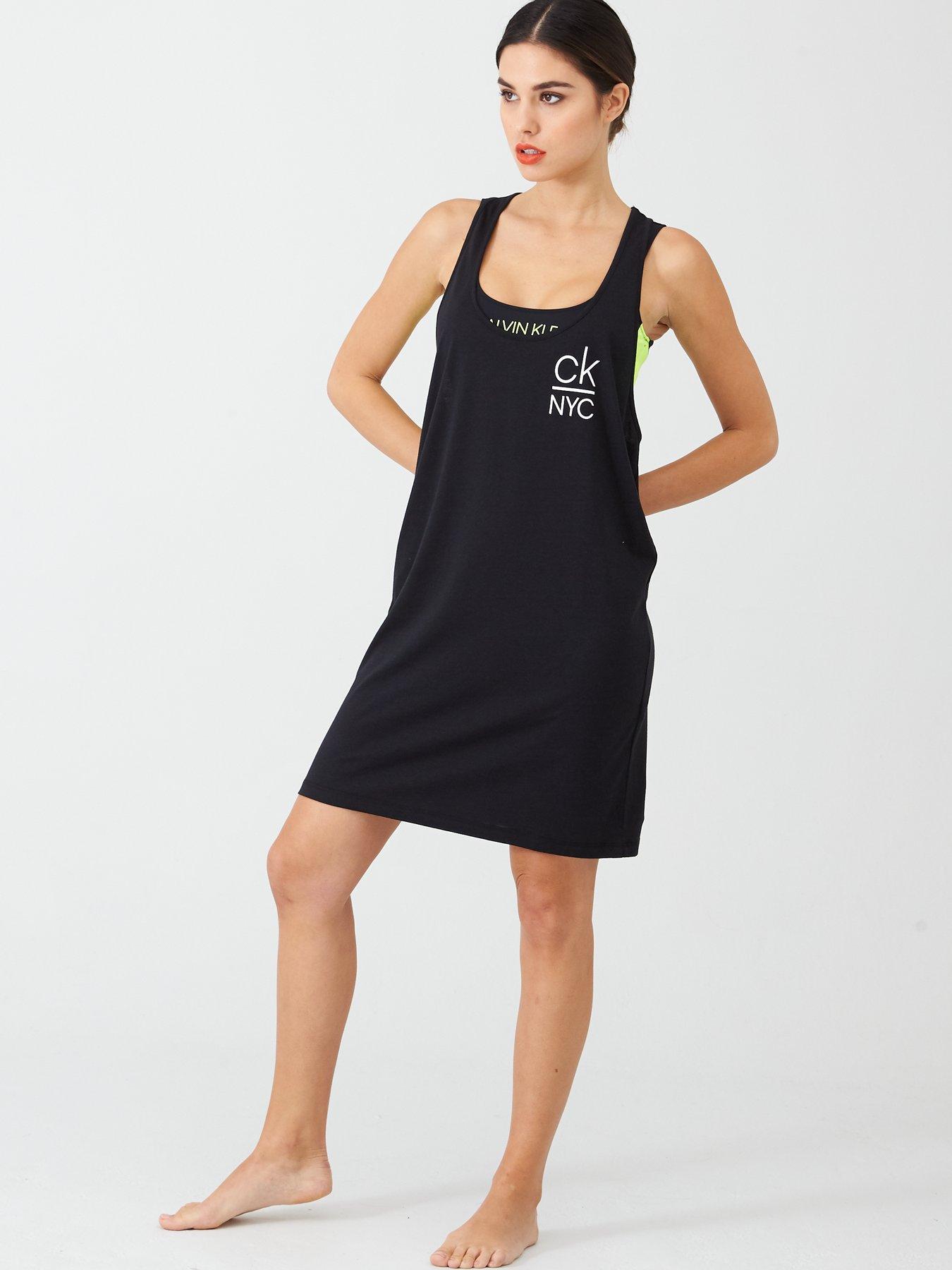 calvin klein logo tank dress