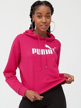 Puma Puma Ess+ Logo Cropped Hoodie - Pink Picture