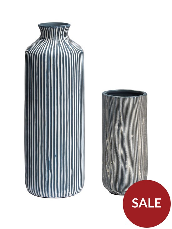 front image of set-of-2-striped-vases