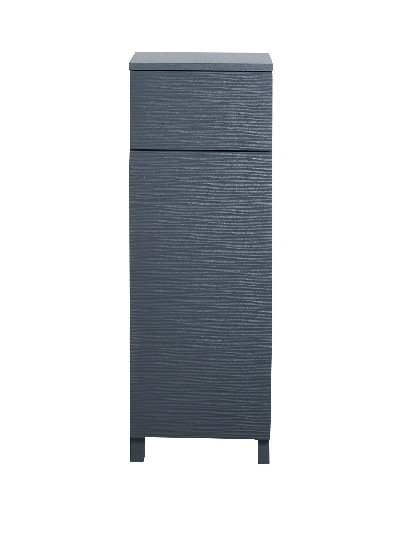  image of lloyd-pascal-wave-single-bathroom-console-unit-grey