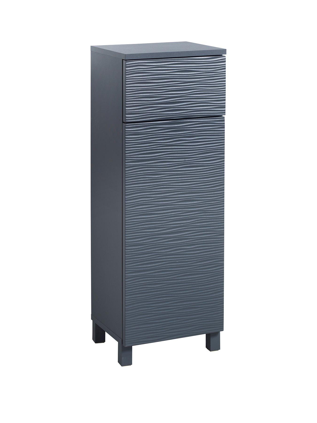  image of lloyd-pascal-wave-single-bathroom-console-unit-grey