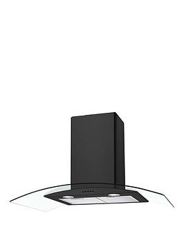 Candy   90Cm Chimney Hood - Black And Glass - Chimney Hood Only