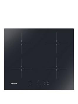 Hoover   H-Hob 300 Induction Hic642 60Cm Hob, 4 Booster Zones, Front Touch Control - Black Glass - Hob With Installation