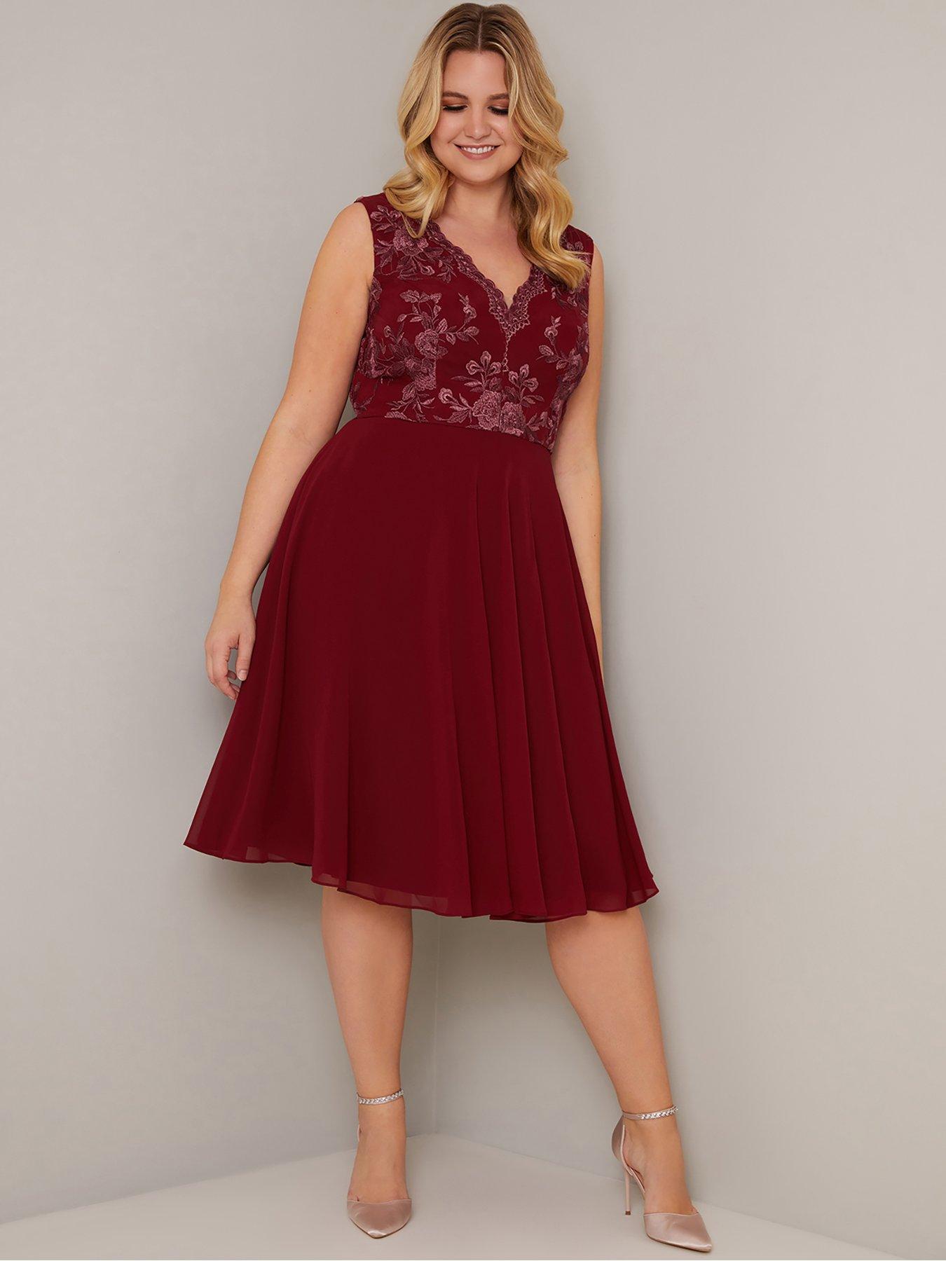 chi chi london burgundy dress