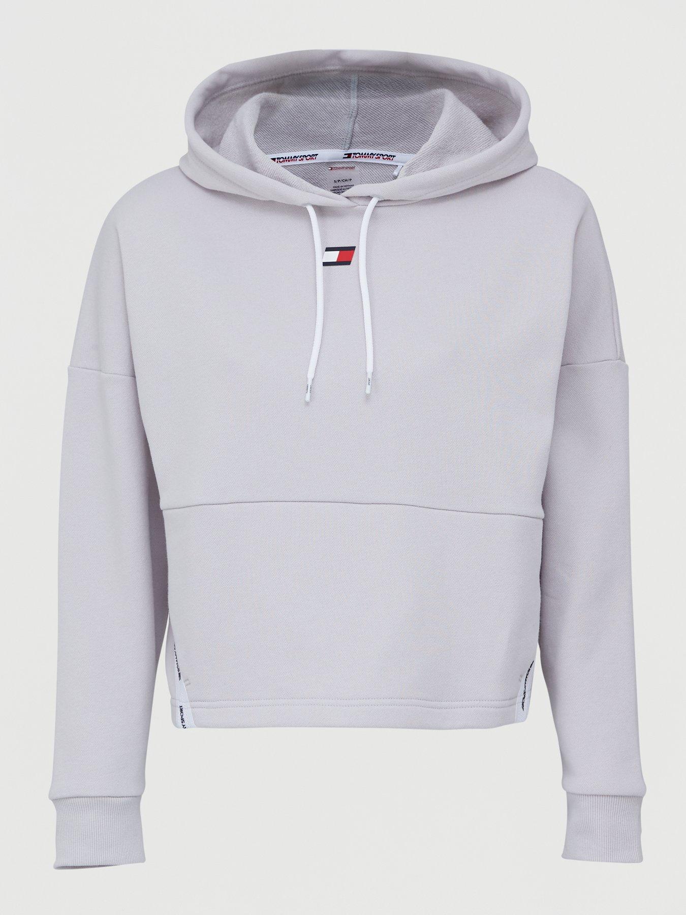 tommy hilfiger tape crop hoodie