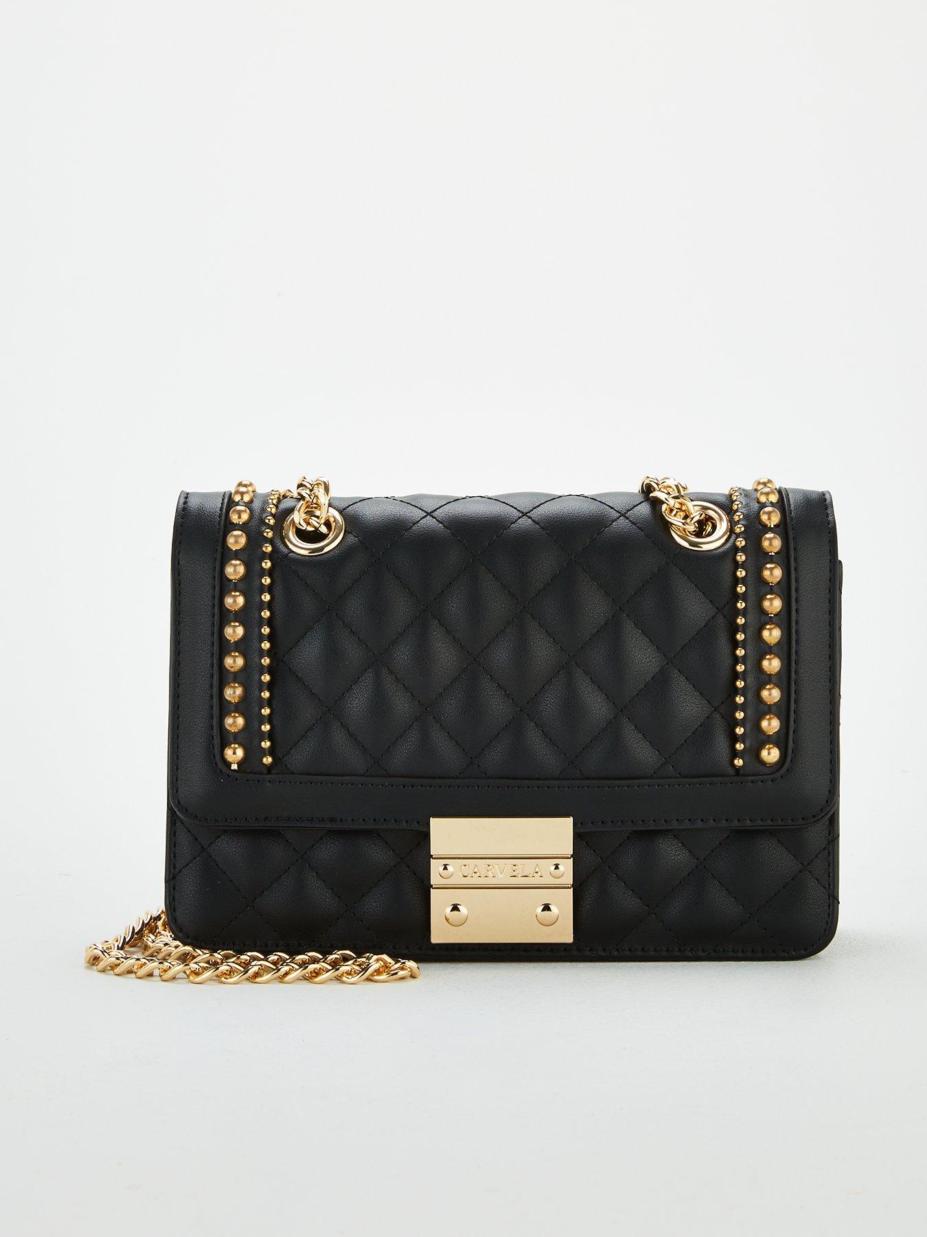 carvela black quilted bag