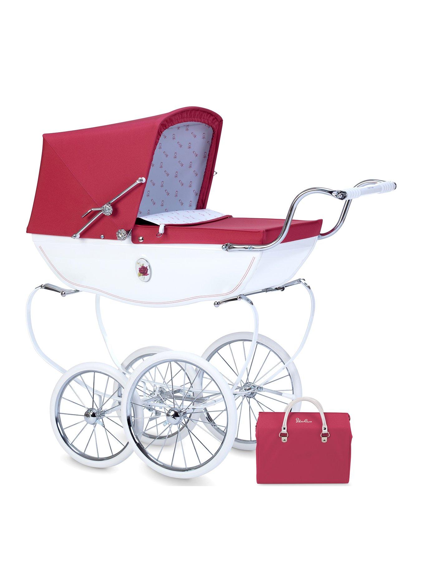 red silver cross dolls pram