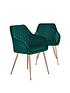  image of very-home-pair-of-alisha-brass-legged-dining-chairs-greenbrass