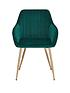  image of pair-of-alisha-brass-legged-dining-chairs-green