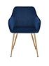  image of very-home-pair-of-alisha-brass-legged-dining-chairs-bluebrass