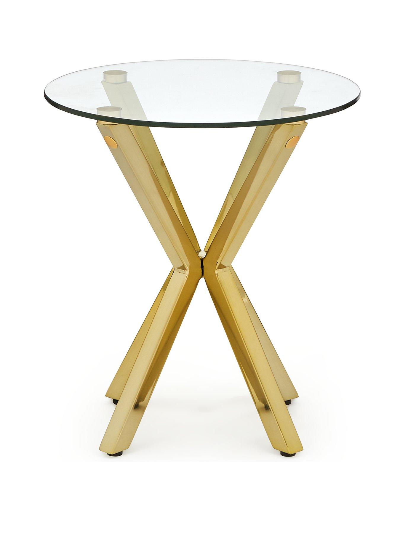 Image 2 of 6 of The Very Collection Chopstick Glass and Brass Lamp Table