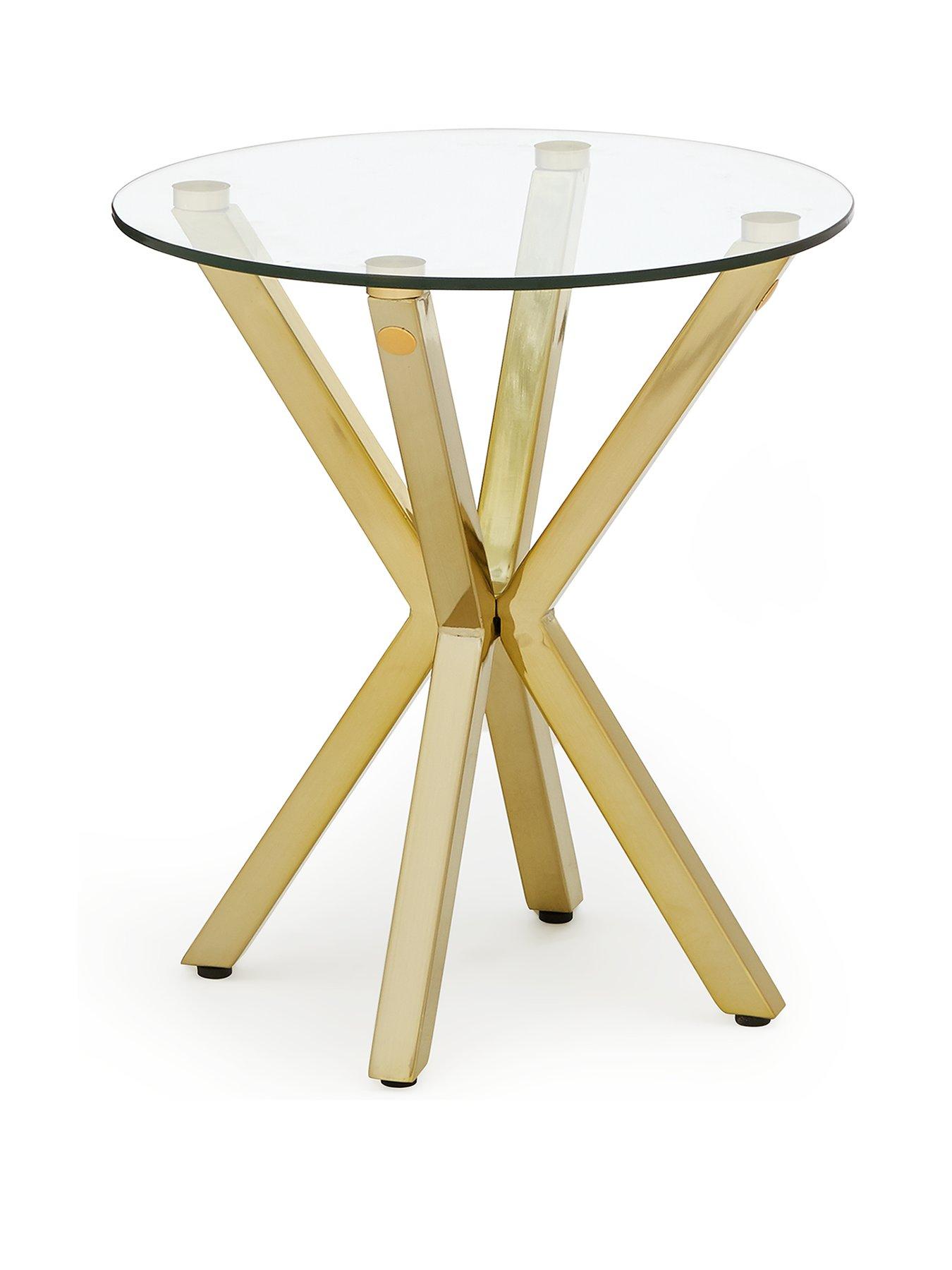 Image 3 of 6 of The Very Collection Chopstick Glass and Brass Lamp Table