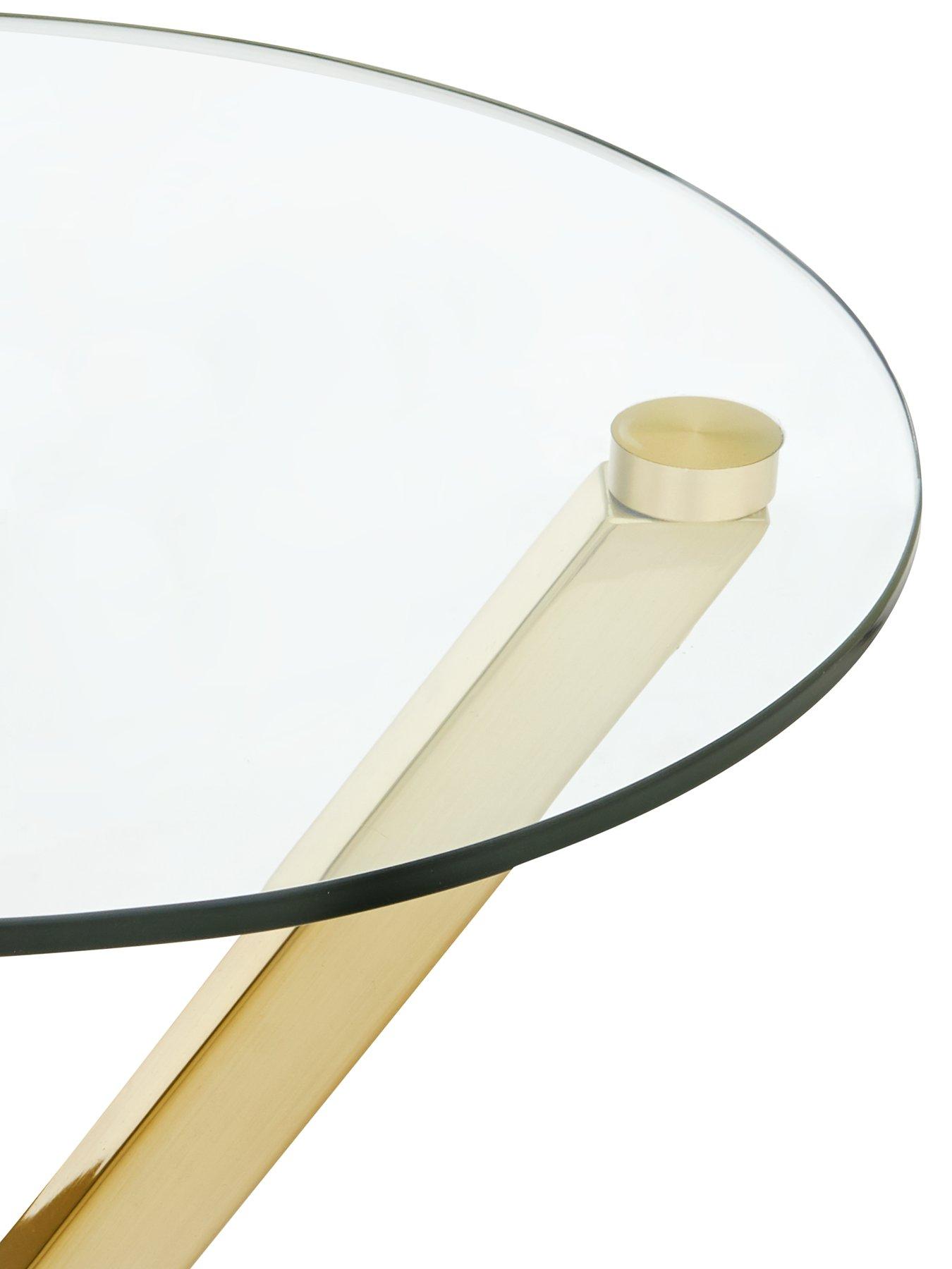 Image 4 of 6 of The Very Collection Chopstick Glass and Brass Lamp Table
