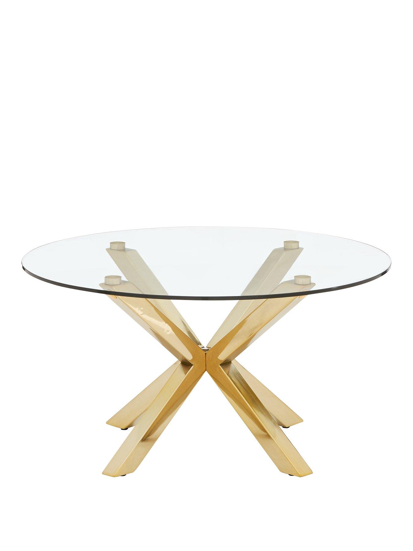 Very Home Chopstick Glass and Brass Coffee Table