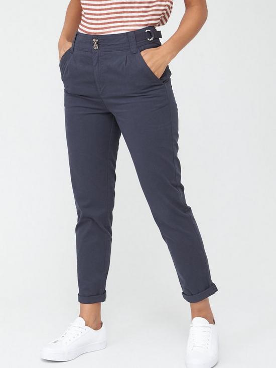 front image of v-by-very-short-girlfriend-chino-trouser-navy