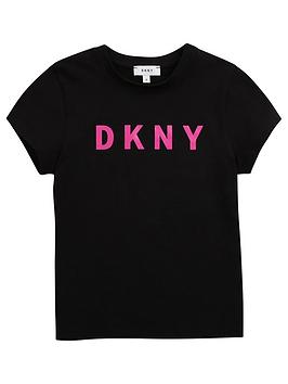 DKNY Dkny Girls Short Sleeve Logo T-Shirt - Black Picture